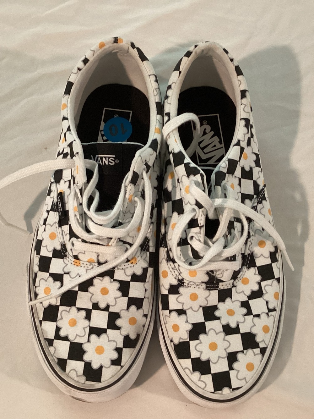 Daisy and checker print Vans sneakers